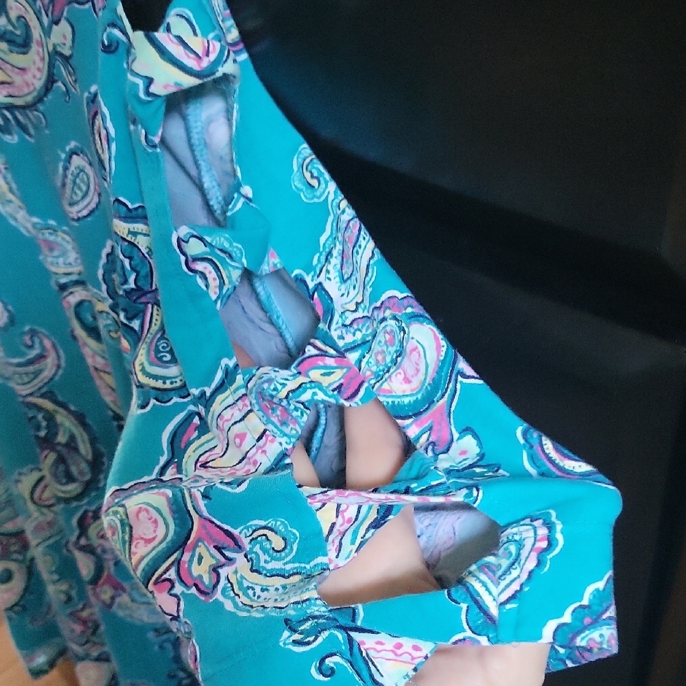 3/$12 Paisley Print Women's Top - Blue - Picture 3 of 4